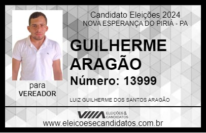 Candidato GUILHERME ARAGÃO 2024 - NOVA ESPERANÇA DO PIRIÁ - Eleições