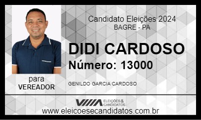 Candidato DIDI CARDOSO 2024 - BAGRE - Eleições