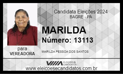 Candidato MARILDA 2024 - BAGRE - Eleições