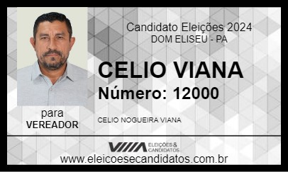 Candidato CELIO VIANA 2024 - DOM ELISEU - Eleições