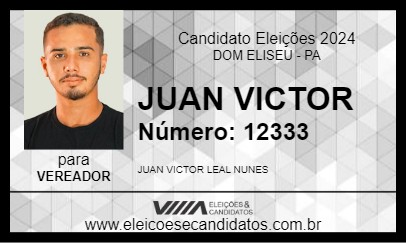 Candidato JUAN VICTOR 2024 - DOM ELISEU - Eleições