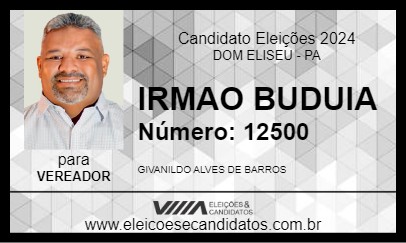 Candidato IRMAO BUDUIA 2024 - DOM ELISEU - Eleições