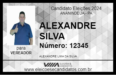 Candidato ALEXANDRE SILVA 2024 - ANANINDEUA - Eleições