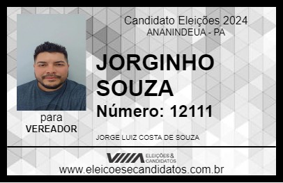 Candidato JORGINHO SOUZA 2024 - ANANINDEUA - Eleições