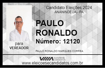 Candidato PAULO RONALDO 2024 - ANANINDEUA - Eleições