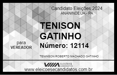 Candidato TENISON GATINHO 2024 - ANANINDEUA - Eleições