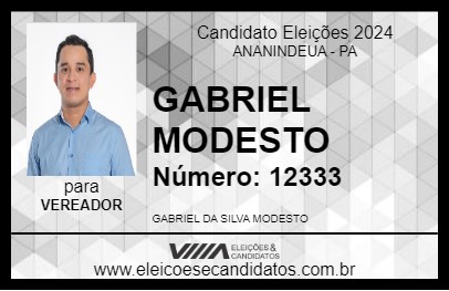 Candidato GABRIEL MODESTO 2024 - ANANINDEUA - Eleições