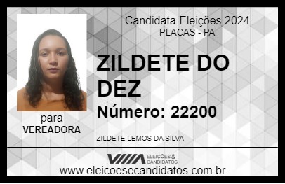 Candidato ZILDETE DO DEZ 2024 - PLACAS - Eleições