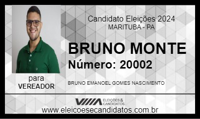 Candidato BRUNO MONTE 2024 - MARITUBA - Eleições