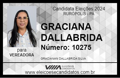 Candidato GRACIANA DALLABRIDA 2024 - RURÓPOLIS - Eleições