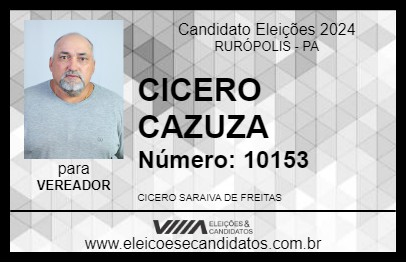 Candidato CICERO CAZUZA 2024 - RURÓPOLIS - Eleições