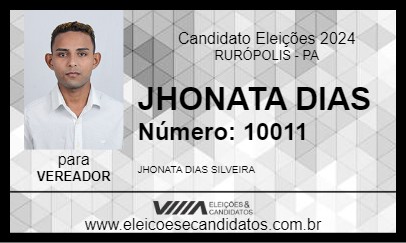 Candidato JHONATA DIAS 2024 - RURÓPOLIS - Eleições