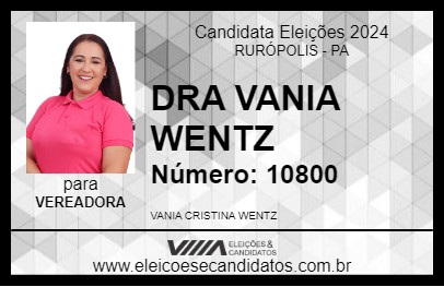 Candidato DRA VANIA WENTZ 2024 - RURÓPOLIS - Eleições