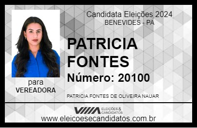 Candidato PATRICIA FONTES 2024 - BENEVIDES - Eleições