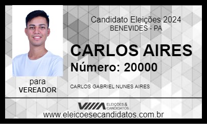 Candidato CARLOS AIRES 2024 - BENEVIDES - Eleições