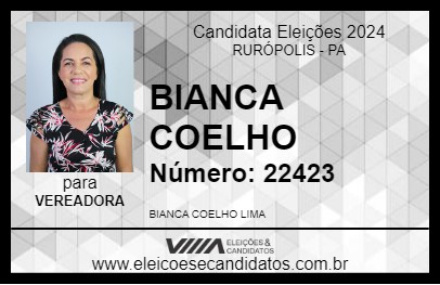 Candidato BIANCA COELHO 2024 - RURÓPOLIS - Eleições