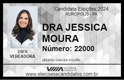 Candidato DRA JESSICA MOURA 2024 - RURÓPOLIS - Eleições