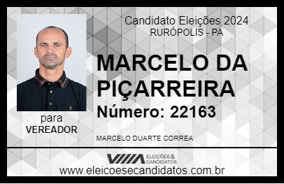 Candidato MARCELO DA PIÇARREIRA 2024 - RURÓPOLIS - Eleições