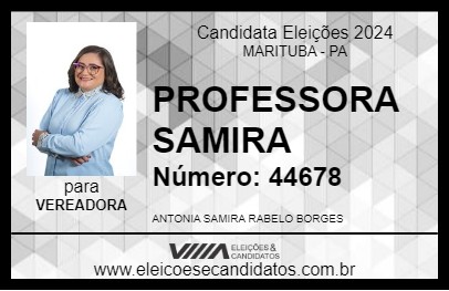 Candidato PROFESSORA SAMIRA 2024 - MARITUBA - Eleições