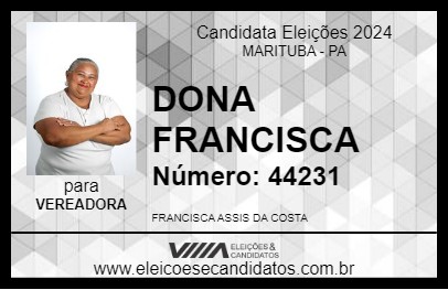 Candidato DONA FRANCISCA 2024 - MARITUBA - Eleições