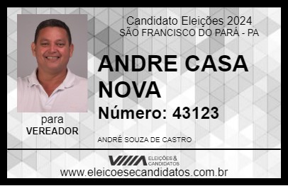 Candidato ANDRE CASA NOVA 2024 - SÃO FRANCISCO DO PARÁ - Eleições