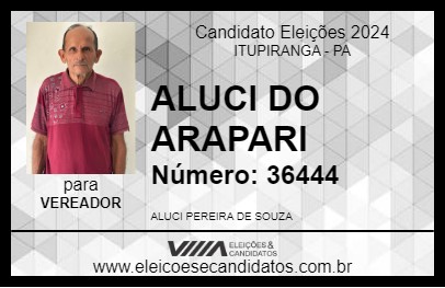 Candidato ALUCI DO ARAPARI 2024 - ITUPIRANGA - Eleições