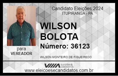 Candidato WILSON BOLOTA 2024 - ITUPIRANGA - Eleições