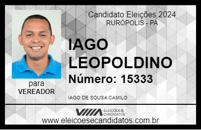 Candidato IAGO LEOPOLDINO 2024 - RURÓPOLIS - Eleições