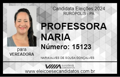 Candidato PROFESSORA NARIA 2024 - RURÓPOLIS - Eleições