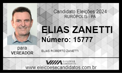 Candidato ELIAS ZANETTI 2024 - RURÓPOLIS - Eleições