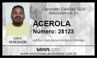 Candidato ACEROLA 2024 - PARAGOMINAS - Eleições