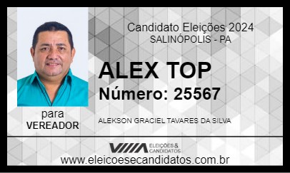 Candidato ALEX TOP 2024 - SALINÓPOLIS - Eleições