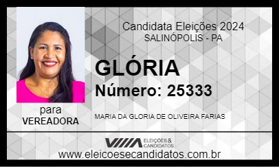 Candidato GLÓRIA  2024 - SALINÓPOLIS - Eleições