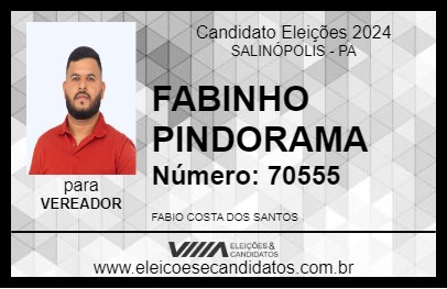 Candidato FABINHO PINDORAMA 2024 - SALINÓPOLIS - Eleições