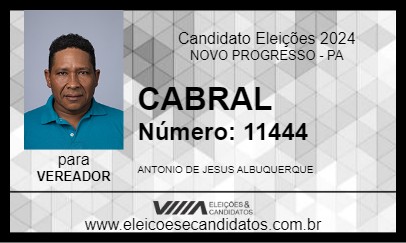 Candidato CABRAL 2024 - NOVO PROGRESSO - Eleições