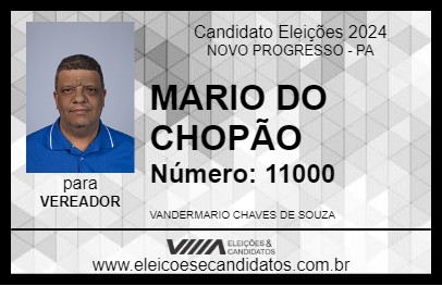 Candidato MARIO DO CHOPÃO 2024 - NOVO PROGRESSO - Eleições