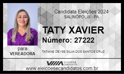 Candidato TATY XAVIER 2024 - SALINÓPOLIS - Eleições