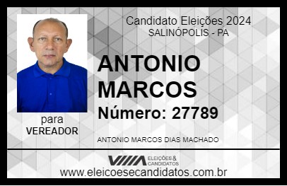 Candidato ANTONIO MARCOS 2024 - SALINÓPOLIS - Eleições