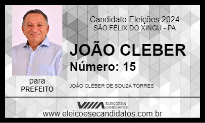 Candidato JOÃO CLEBER 2024 - SÃO FÉLIX DO XINGU - Eleições