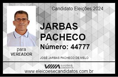 Candidato JARBAS PACHECO 2024 - CACHOEIRA DO PIRIÁ - Eleições