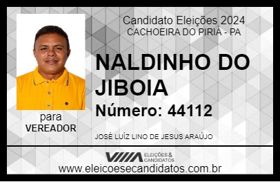 Candidato NALDINHO DO JIBOIA 2024 - CACHOEIRA DO PIRIÁ - Eleições