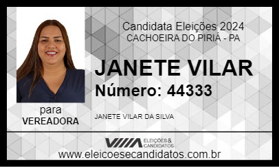 Candidato JANETE VILAR 2024 - CACHOEIRA DO PIRIÁ - Eleições