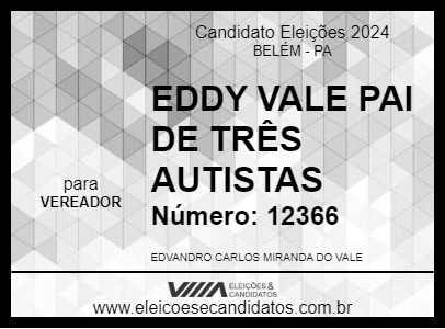 Candidato EDDY VALE PAI DE TRÊS AUTISTAS 2024 - BELÉM - Eleições