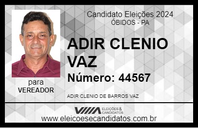 Candidato ADIR CLENIO VAZ 2024 - ÓBIDOS - Eleições