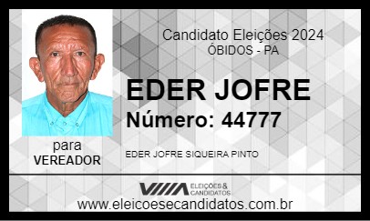 Candidato EDER JOFRE 2024 - ÓBIDOS - Eleições