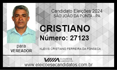 Candidato CRISTIANO 2024 - SÃO JOÃO DA PONTA - Eleições