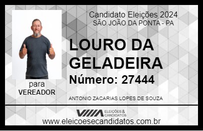 Candidato LOURO DA GELADEIRA 2024 - SÃO JOÃO DA PONTA - Eleições