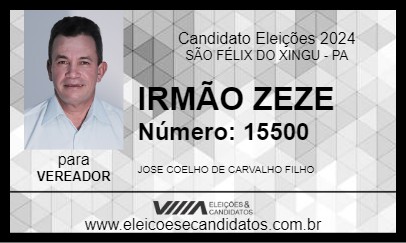 Candidato IRMÃO ZEZE 2024 - SÃO FÉLIX DO XINGU - Eleições