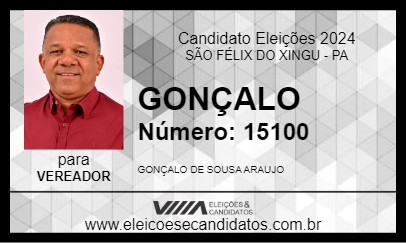 Candidato GONÇALO 2024 - SÃO FÉLIX DO XINGU - Eleições