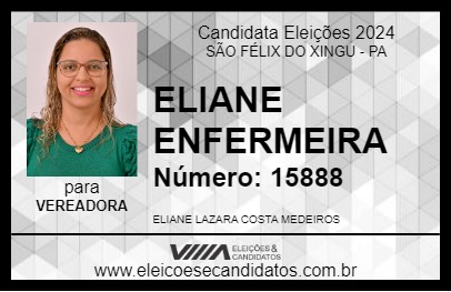 Candidato ELIANE ENFERMEIRA 2024 - SÃO FÉLIX DO XINGU - Eleições